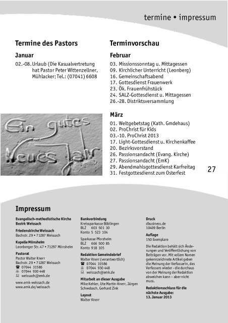 Gemeindebrief 2013.1web - EmK Bezirk Weissach