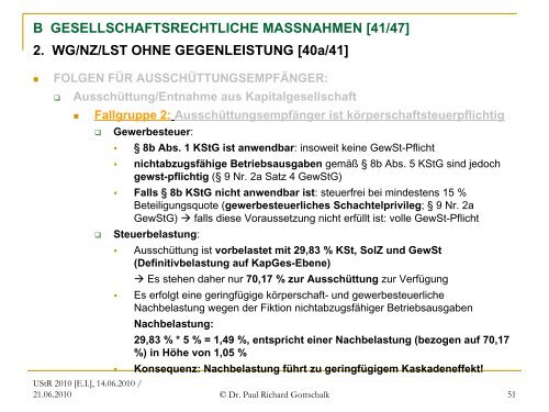 Offene und verdeckte Gewinnausschüttungen - gottschalk ...