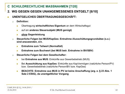 Offene und verdeckte Gewinnausschüttungen - gottschalk ...