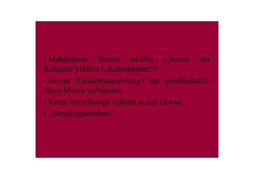 Die Lieder des Mohammad Shams od-Din Hafez aus Schiraz (1326 ...