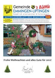 Frohe Weihnachten und alles Gute für 2012! - Emmingen-Liptingen