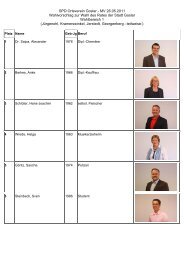 Liste aller Kandidaten aller Wahlbereiche - SPD-Ortsverein Goslar
