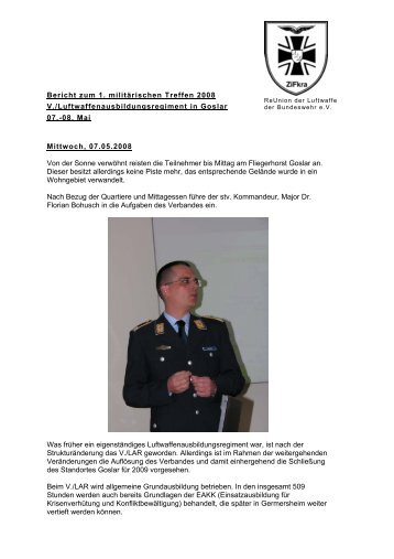 Bericht zum 1. militärischen Treffen 2008 V ...