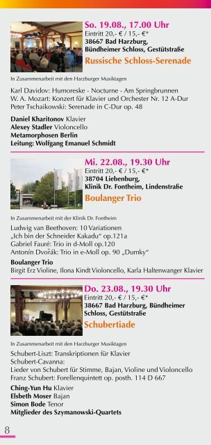 Flyer 2012 - Internationales Musikfest Goslar - Harz
