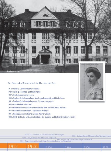 "100 Jahre Kinderklinik Weimar" des Klinikums - Das Sophien