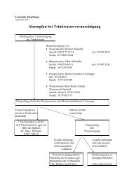 Alarmplan Trinkwasserversorgung - Gemeinde Empfingen