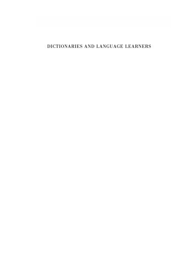 DICTIONARIES AND LANGUAGE LEARNERS - PGET