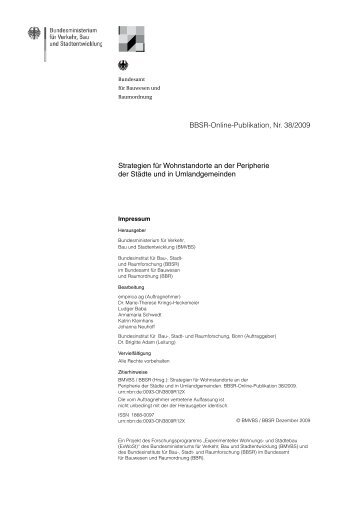 BBSR-Online-Publikation, Nr. 38/2009 Strategien für ... - Empirica