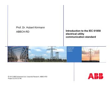 Introduction to the IEC 61850 electrical utility communication ... - EPFL