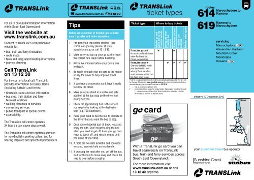 Route 614 and 619 timetable - TransLink