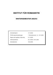 Schließung von Raum UL 11, 102 - Institut für Romanistik ...