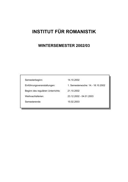 Schliessung Von Raum Ul 11 102 Institut Fur Romanistik