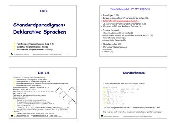 Standardparadigmen: Deklarative Sprachen