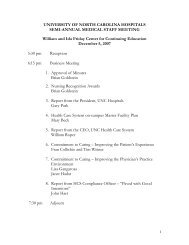 biannual medical staff meeting minutes - the UNC Department of ...