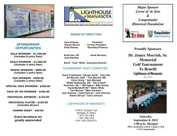 Dr. James Morrish, Sr. Memorial Golf Tournament To - Lighthouse of ...