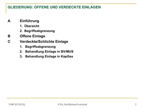 C VERDECKTE/SCHLICHTE EINLAGE - gottschalk-rechtsanwaelte.de