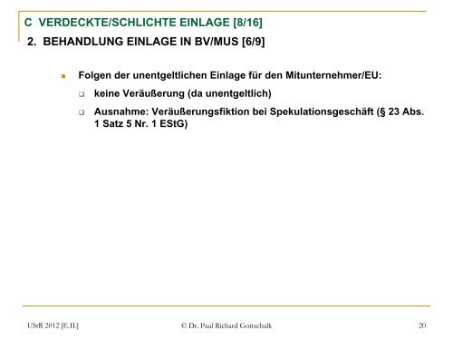 C VERDECKTE/SCHLICHTE EINLAGE - gottschalk-rechtsanwaelte.de