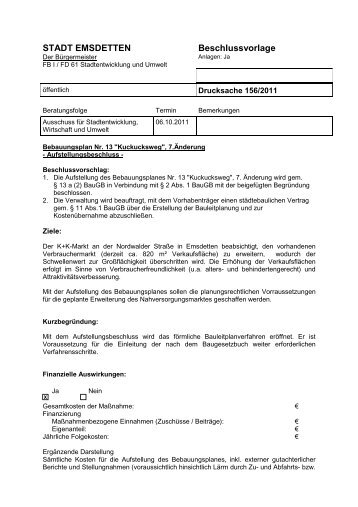 STADT EMSDETTEN Beschlussvorlage - in der Stadt Emsdetten