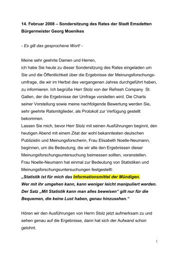 Rede von Bürgermeister Georg - Emsdetten