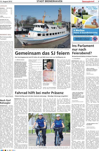 SJ-Ausgabe vom: 12. 08. 2012 - Sonntagsjournal