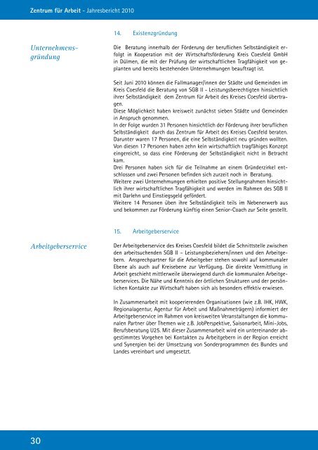 Jahresbericht 2010 zur Umsetzung des SGB II - Kreis Coesfeld