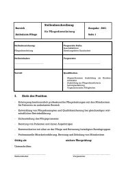 I. Ziele der Position Stellenbeschreibung für Pflegedienstleitung