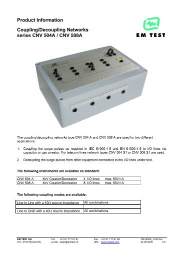 Product Information - EM Test