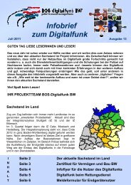 Ausgabe 13 vom Juli 2011 - Digitalfunk Baden-Württemberg