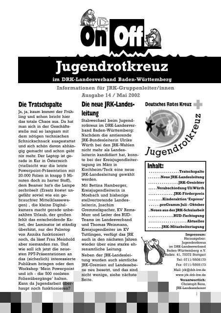 Zum Download hier klicken. - Jugendrotkreuz Baden-Württemberg