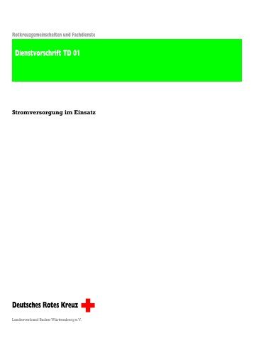 Dienstvorschrift Technischer Dienst - DRK