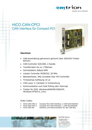 HiCO.CAN-CPCI - emtrion