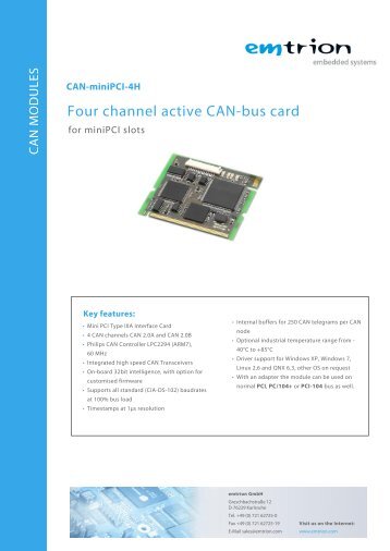 CAN-miniPCI-4H - emtrion