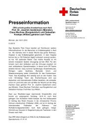 Pressemittteilung Nr. 01 - DRK Landesverband Westfalen-Lippe e.V.
