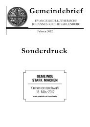 Gemeindebrief Sonderdruck - Johannes-Kirche Sahlenburg
