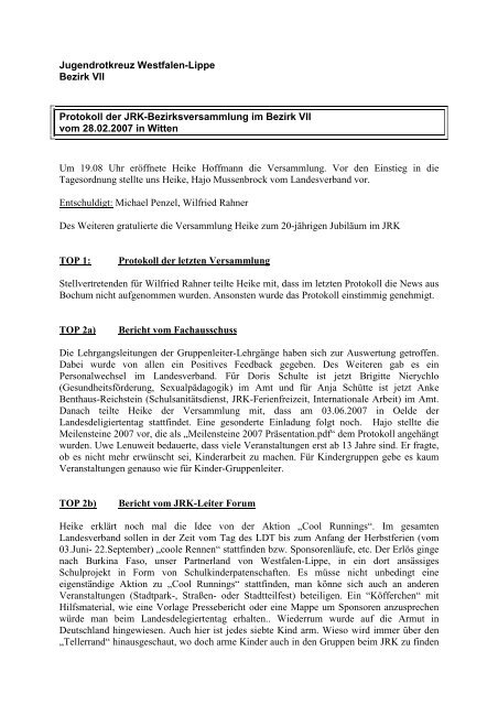 Protokoll der Bezirksversammlung vom 28.02.2007