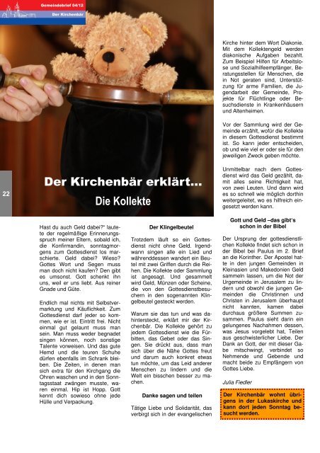 Gemeindebrief 4 2012 - der evangelischen Kirchengemeinde ...