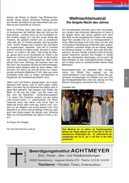 Gemeindebrief 4 2012 - der evangelischen Kirchengemeinde ...