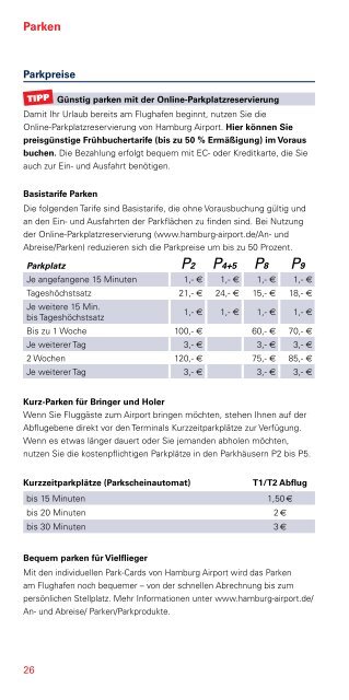 Flugplan/Timetable - Hamburg