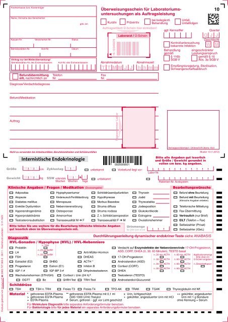 Anforderungsschein Internistische Endokrinologie - Endokrinologikum