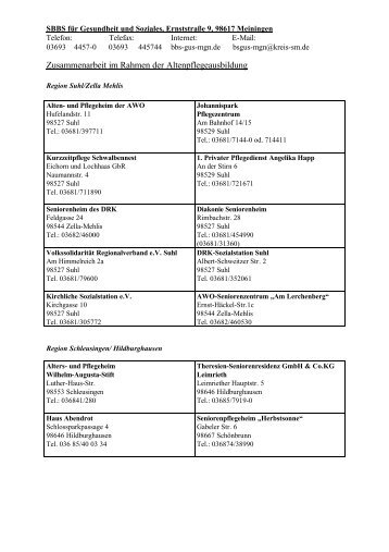 Zusammenarbeit im Rahmen der Altenpflegeausbildung