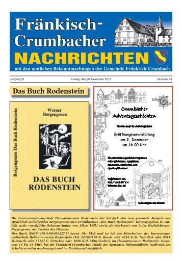 Das Buch Rodenstein - Fränkisch-Crumbach