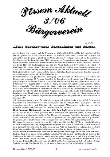 Liebe Werthhovener Bürgerinnen und Bürger, - Bürgerverein ...