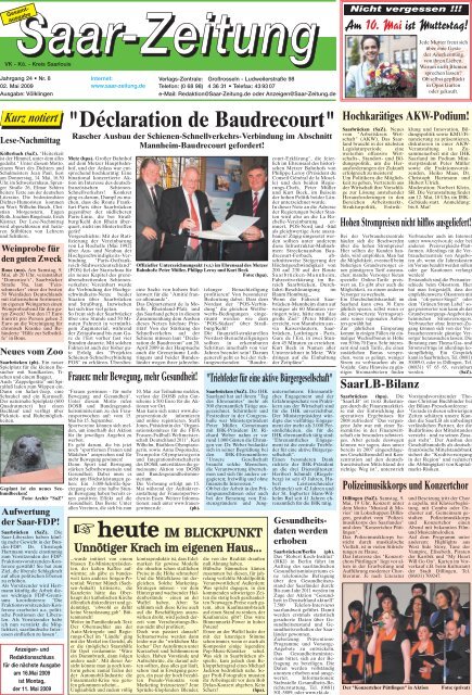 02.05.2009 - Saar-Zeitung