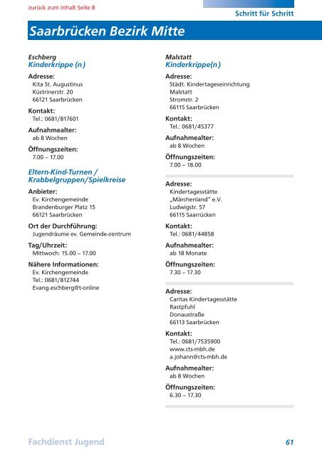 Schritt für Schritt Eltern werden im Regionalverband Saarbrücken