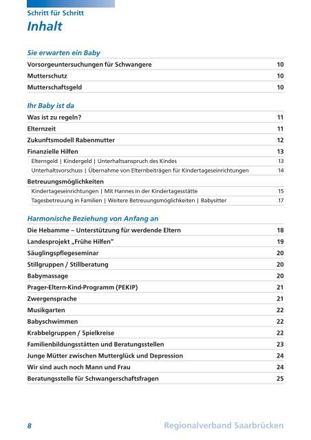 Schritt für Schritt Eltern werden im Regionalverband Saarbrücken