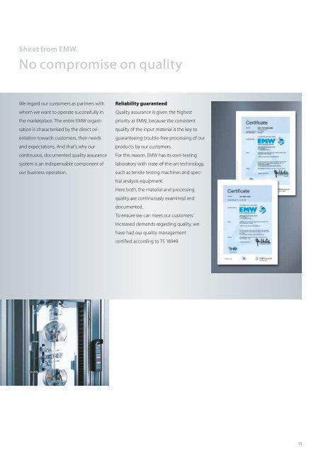 The Centre of Excellence for Sheet - EMW Eisen- und Metallhandel ...