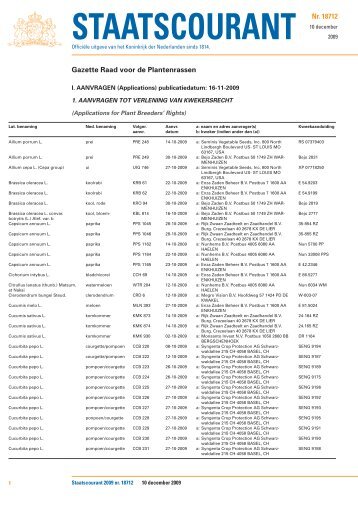 STAATSCOURANT Nr. 18712 - Officiële bekendmakingen