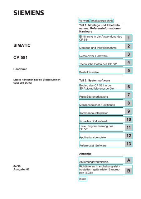 SIMATIC CP 581 Handbuch - Elektro-Meister Kasch GmbH