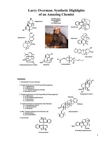 Larry Overman: Synthetic Highlights of an ... - The Stoltz Group