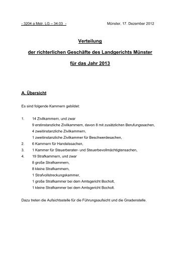 Geschäftsverteilung Richter - Landgericht Münster